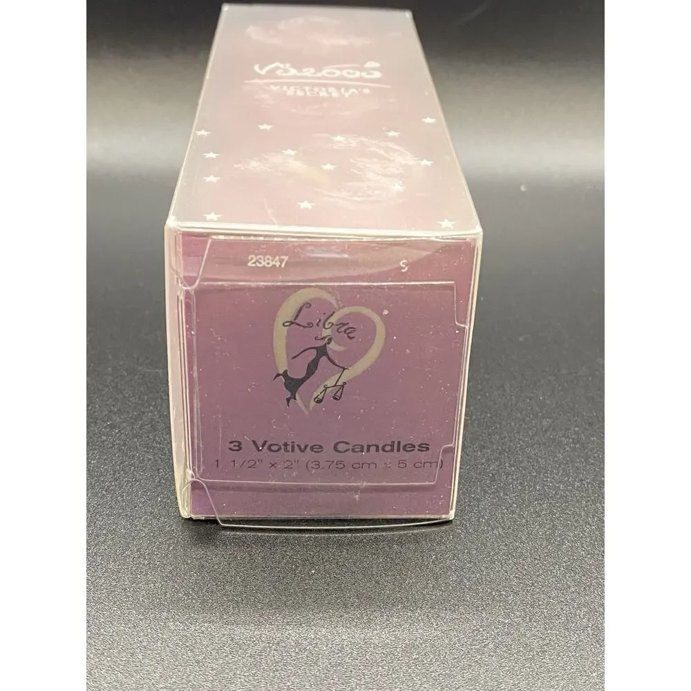 Vtg Victoria Secret VS2000 Zodiac Votive Candle Set- Libra Y2K 3 Votives New
